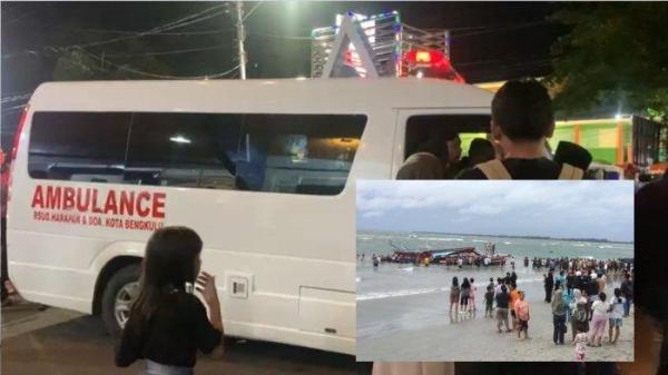 KAPAL WISATAWAN KARAM - 7 korban meninggal dunia dalam peristiwa kapal wisatawan Pulau Tikus karam, 5 orang di bawa ke Rumah Sakit Bhayangkara Kota Bengkulu dan 2 orang dibawa ke RSHD Kota Bengkulu, Minggu (11/5/2025). Korban meninggal dunia ada yang berasal dari Sumatera Barat, Sumatera Selatan dan Jambi.