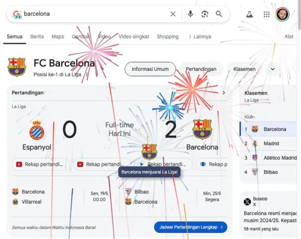 Google rayakan Barca Juara La Liga