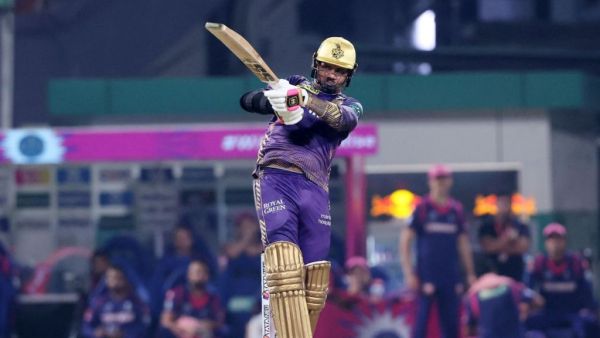 Sunil Narine celebrates after achieving a historic milestone in IPL 2025.