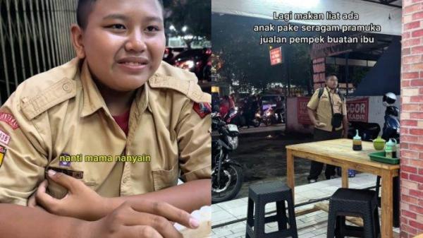 Sosok Hafizh (14), remaja di Bekasi jualan pempek sepulang sekolah demi bantu ibunya, diunggah Instagram @donnyra, dikutip Senin (19/5/2025). Motivasinya tuai pujian dari netizen.