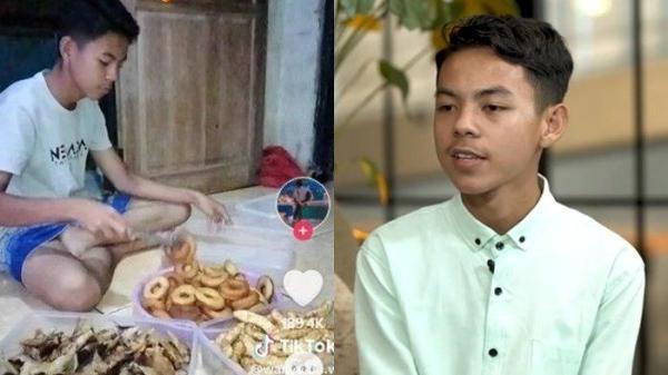orang tua Derlin menangis pilu setelah mengetahui putranya viral berjuang hidup sendirian berjualan kue di sekolah karena ditinggal orang tua merantau
