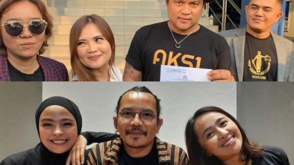 PERSETERUAN BAND KOTAK - Foto Atas: Icez (PA), Posan Tobing (PT), dan Julia Angelia alias Pare (JA). Foto Bawah: Tantri, Cella, dan Chua.