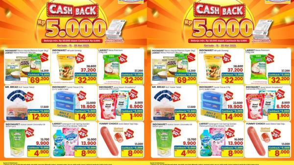 PROMO INDOMARET - Katalog Promo Cashback di Indomaret Berlaku 15-28 Mei 2025, Berbagai Produk Dapat Potongan Hingga Rp5.000