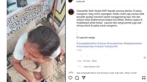 Seorang perempuan menangis tersedu-sedu di tengah jalan, wilayah Kelapa Dua Wetan, Cir