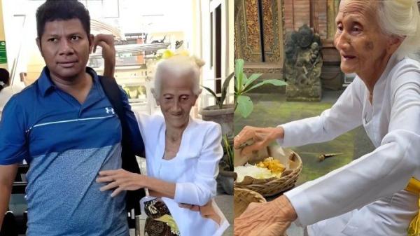 DIADILI- Ni Nyoman Reja, wanita renta yang kini sudah berusia 93 tahun terpaksa diadili karena tuduhan pemalsuan silsilah keluarga. Ia pun jalan tertatih-tatih ke Pengadilan Negeri (PN) Denpasar Bali ditemani pengacaranya. 