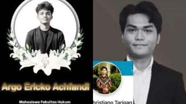 KECELAKAAN MAHASISWA UGM - Sosok mahasiswa Unuversitas Gadjah Mada (UGM), Christiano Tarigan (kanan) disorot publik lantaran merenggut nayawa Argo Ericko (kiri) dalam kecelakaan. Meski sudah menjadi tersangka, dia belum juga ditahan polisi.