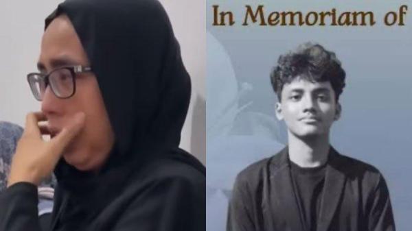 TANGIS PILU IBU - Ibunda Argo Ericko Achfandi (19), Melina, tak kuasa menahan tangisnya sang anak telah tiada. Argo adalah mahasiswa Fakultas Hukum (FH) Universitas Gadjah Mada (UGM) yang tewas ditabrak anak direktur pengemudi BWM.