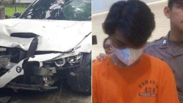 PELAT BMW CHRISTIANO TARIGAN - (kanan) Christiano Tarigan saat dihadirkan dalam jumpa pers Polresta Sleman, Rabu (28/5/2025). Kini pelat nomor mobil BMW yang dikendarainya saat kecelakaan maut tabrak Argo Ericko diduga dipalsukan.