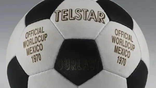 The undated handout shows the official soccer ball 'Telstar' for the FIFA World Cup 1970 in Mexico. Photo: AdidasKeywords: ball, balloon, dance, soccer, SPO, Sport, sports (Photo by ASA/picture alliance via Getty Images)