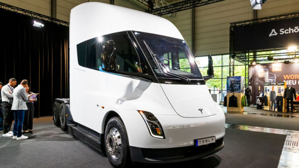 Tesla Semi on display at an event