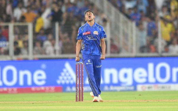 Mumbai Indians’ Ashwani Kumar celebrates the wicket of Punjab Kings batsman during The Qualifier 2 match against Punjab Kings. Mumbai Indians’ Ashwani Kumar celebrates the wicket of Punjab Kings batsman during The Qualifier 2 match against Punjab Kings.