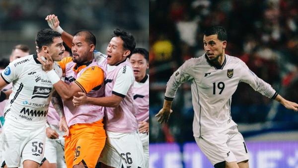 BURSA TRANSFER LIGA 1 - Para pemain Persija Jakarta di gelaran Liga 1 2024/2025 (kiri) dan Thom Haye ketika memperkuat Timnas Indonesia (kanan). Persija Jakarta semakin dekat boyong Thom Haye.