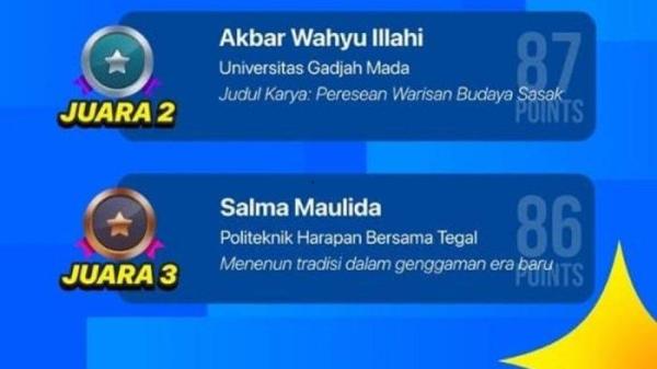 RAIH JUARA: Mahasiswa Program Studi (Prodi) D-3 Desain Komunikasi Visual Politeknik Harapan Bersama (Poltek Harber), Salma Maulida, berhasil meraih Juara 3 Tingkat Nasional Fotografi dalam ajang FTIKFEST Competition 2025. Kompetisi yang diselenggarakan oleh Badan Eksekutif Mahasiswa (BEM) Fakultas Teknologi Informasi dan Komunikasi Universitas Semarang pada Rabu, (11/5/2025). (Dok)