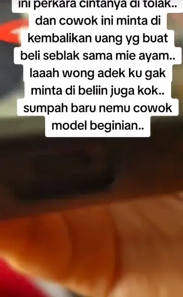 Cinta Ditolak, Uang Jajan Mie Ayam dan Seblak Rp 40 Ribu Minta Dikembalikan