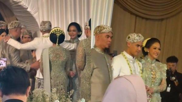 MOMEN PERNIKAHAN- Al Ghazali kembali menyatukan kedua orang tuanya di hari pernikahannya dengan Alyssa Daguise, rangkul Ahmad Dhani dan Maia Estianty sebelum ijab kabul