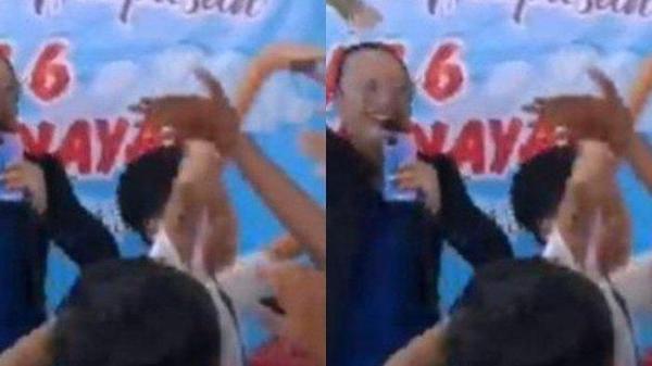 SISWA SAWER BIDUAN: Tangkapan layar siswa SD di Tulungagung, Jawa Timur sawer