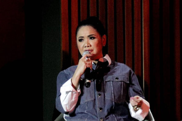 Vina Panduwinata saat konferensi pers Jazz Gunung Bromo di Institut francais Indonesie (IFI), Jakarta, Selasa (25/6/2024). Foto: Dicky Adam Sidiq/kumparan