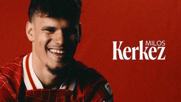 Pemain baru Liverpool di jendela transfer pemain musim panas 2025, Milos Kerkez didatangkan dari Bournemouth. Ia dianggap sebagai proyeksi jangka panjang menggantikan Andy Robertson. (Foto diambil dari website resmi Liverpool pada Jumat, 27 Juni 2025).