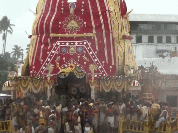 Mahaprabhu Jagannath was enthroned on his chariot Nandighosh at 12.50 pm on Friday.