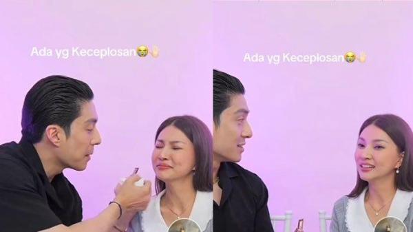 KECEPLOSAN PANGGIL SAYANG - Tangkapan video live Sarwendah dengan Giorgio Antonio. Gio keceplosan panggil Sarwendah sayang, Kamis (26/6/2025).