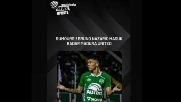 Rumor sosok Bruno Nazario masuk radar transfer Madura United untuk Liga 1 2023.
