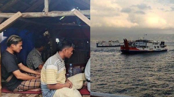 SELAMAT - Sejumlah penumpang yang selamat saat KMP Tunu Pratama Jaya tenggelam di Selat Bali. Upaya pencarian korban terus dilakukan.