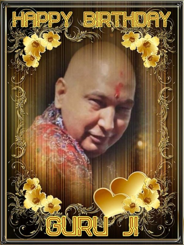 This may contain: the birthday card for guru ji