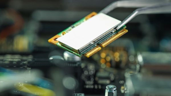 Close up view of a Wi-Fi card