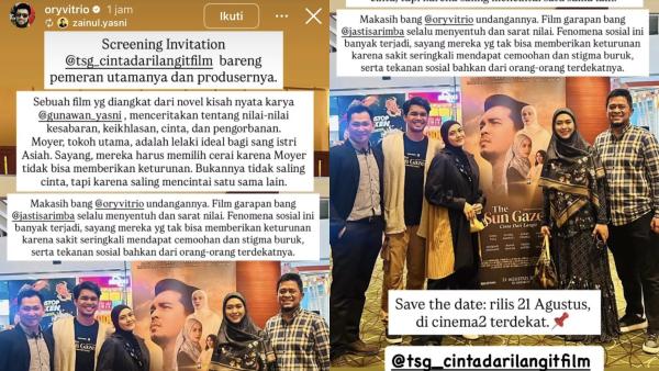 GALA - Momen Ustadzah Oki Setiana Dewi dan Ory Vitrio sama-sama menghadiri gala primer di bioskop disaat heboh isu perpisahan keduanya mencuat lagi dicapture (3/8/2025). Efek mereka terlihat jaga jarak di acara ulang tahun anak Ria Ricis beberapa waktu lalu.