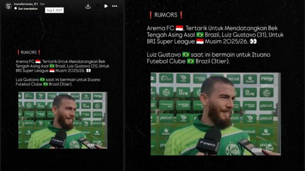 BURSA TRANSFER AREMA FC - Arema FC dikabarkan membidik pemain dari Serie C Liga Brasil, Luis Gustavo.