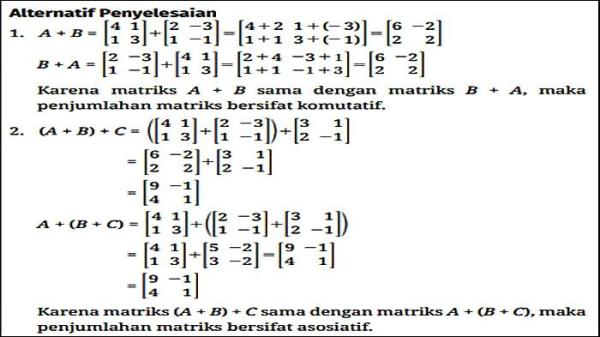 JAWABAN 2 PENJUMLAHAN MATRIKS - Jawaban Soal nomor 1 dan 2 Eksplorasi Penjumlahan matriks Matematika kelas 11 halaman 15 pada buku  Matematika Tingkat Lanjut untuk SMA/MA Kelas XI (Edisi Revisi) yang ditulis Yosep Dwi Kristanto dkk.  (KemendikbudRistek Tahun 2024).
