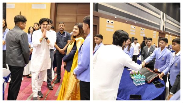 Mahan Aryaman Scindia graces the MPCA Annual Awards ceremony in Indore.