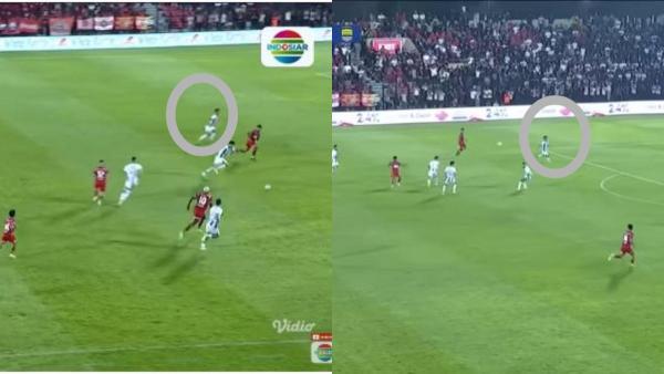 Potret Henhen Herdiana yang salah posisi dan gagal terapkan jebakan offside di laga Persib Bandung kontra Persijap Jepara, Senin (18/8/2025).