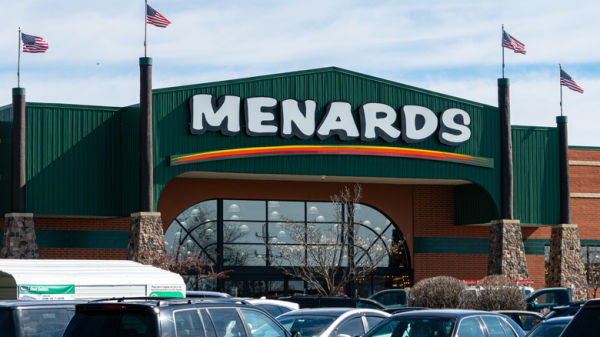 The entrance to a Menards store near Chicago