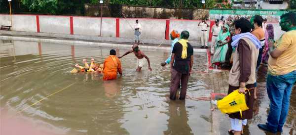 Durga statues immersion 3