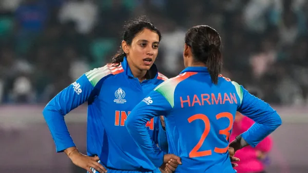 The looks on the faces of Harmanpreet and Smriti Mandhana said it all – it was the sort of innings that Harmanpreet played against Australia in 2017 that made Meg Lanning feel helpless. (PTI Photo)