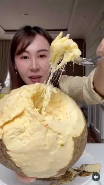 sukun Sibungbung makan sukun matang bertekstur lembut mirip es krim