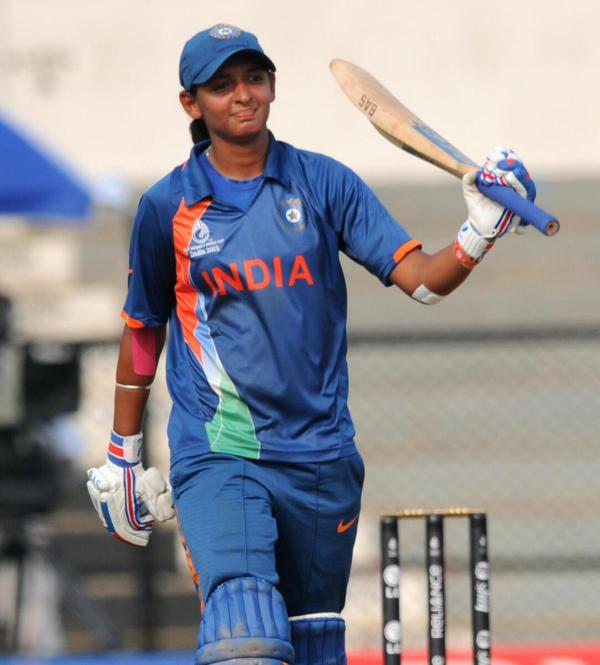 Harmanpreet Kaur after bringing up her century against England in the 2013 World Cup at the Brabourne Stadium in Mumbai Harmanpreet Kaur after bringing up her century against England in the 2013 World Cup at the Brabourne Stadium in Mumbai