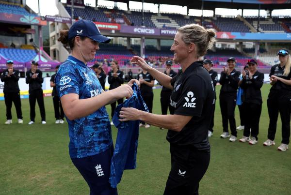 She was given a guard of honour by England and New Zealand players after the English wrapped up an eight-wicket win. She was given a guard of honour by England and New Zealand players after the English wrapped up an eight-wicket win.