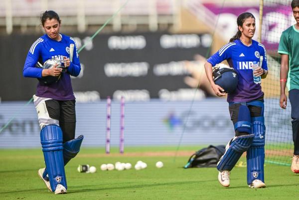 India’s Smriti Mandhana and Jemimah Rodrigues during an ICC Women’s ODI World Cup 2025 practice session. India’s Smriti Mandhana and Jemimah Rodrigues during an ICC Women’s ODI World Cup 2025 practice session.