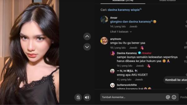Tangkapan layar reaksi Davina Karamoy soal isu miring yang menghampirinya