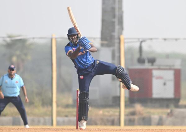 Sharafuddeen can strike a few lusty blows with the bat in the slog overs. 