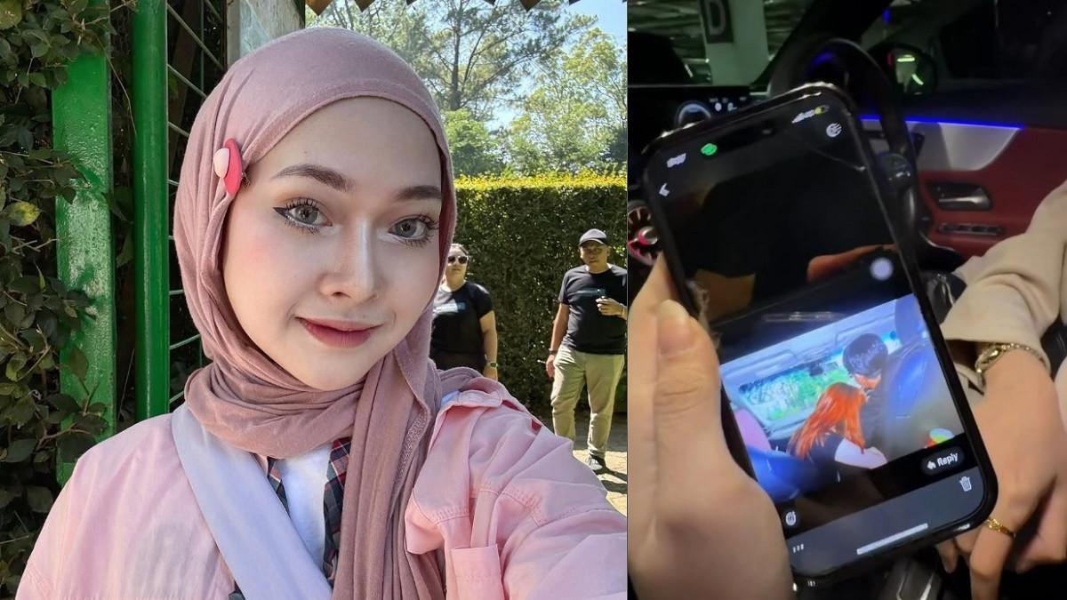 AYA DAN JULE - Kolase potret Aya Balqis tunjukkan bukti foto diduga Yuka dan Jule di dalam mobil. Ayah langsung blokir IG Jule