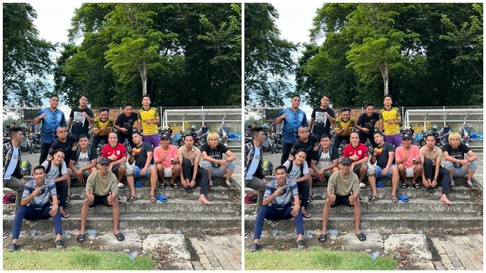 PANTAU SELEKSI PEMAIN - DJ Rio Kaol mendampingi Mohammad David, CEO David FC bersama pengurus memantau seleksi pemain David FC persiapan kompetisi Liga 4 Zona Sumsel di Lapangan Panahan Jakabaring Sport City (JSC) Palembang, Rabu (17/12/2025).