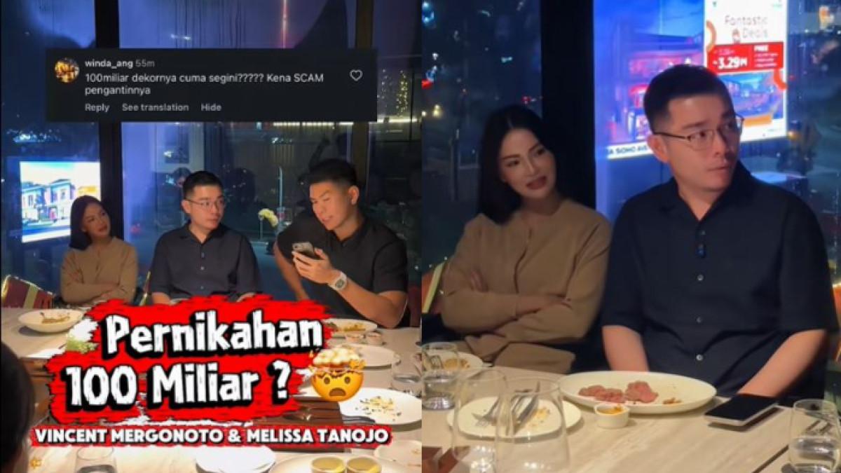 PERNIKAHAN MEWAH - Pernikahan mewah Vincent Mergonoto dan Melissa Tanojo viral. Vincent Mergonoto bantah habiskan Rp100 miliar.