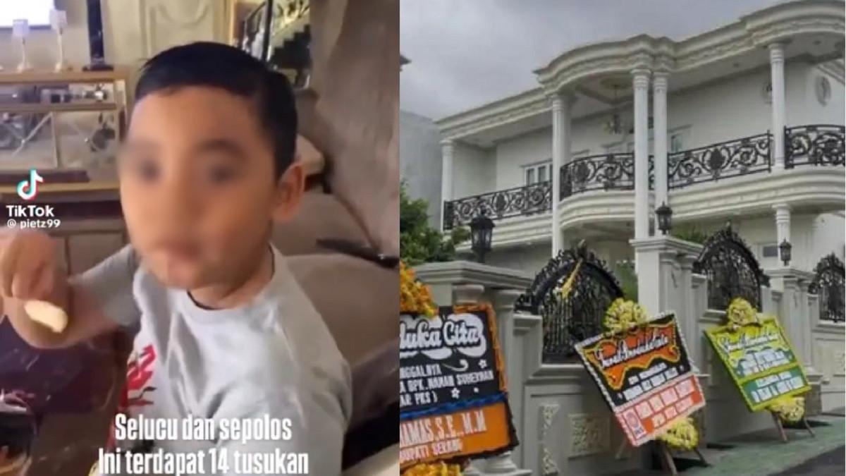 ANAK MAMAN SUHERMAN - Kolase potret A ketika masih hidup dan rumah mewah tempat ia dibunuh