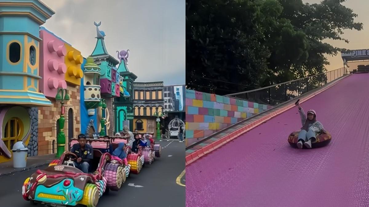 WISATA JOGJA - Pengunjung tengah menikmati wahana di Ibarbo Park, Sleman, Jogja, Jumat (31/10/2025).