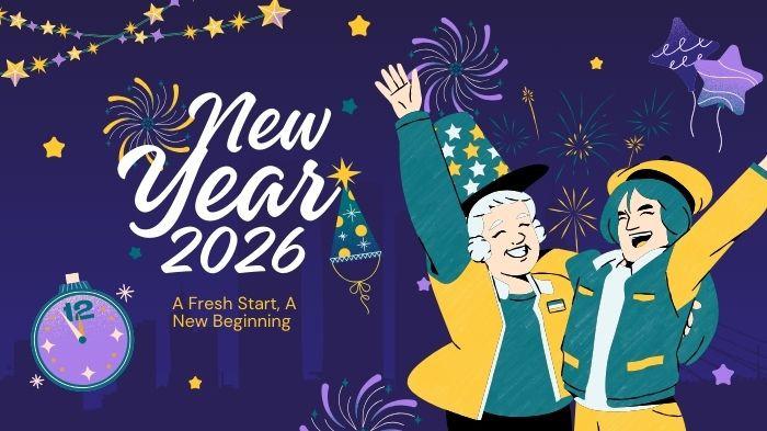 UCAPAN TAHUN BARU - Ilustrasi ucapan selamat Tahun Baru 2026. (Canva)