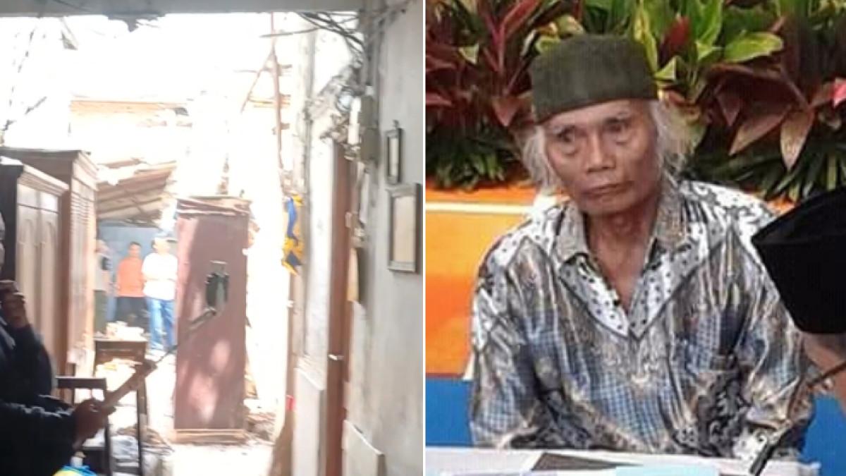 RUMAH BONENG ROBOH - Rumah aktor senior Diding Boneng roboh pada Minggu (28/12/2025).