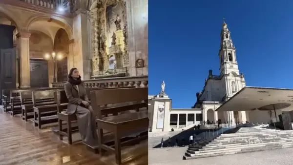 During their honeymoon, Samantha and Raj explored some of Lisbon's most beautiful landmarks, including the Sanctuary of Our Lady of the Rosary in Fatima.